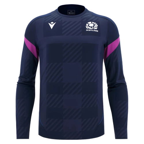 2025-2026 Scotland Rugby Training Poly LS Shirt (Navy)