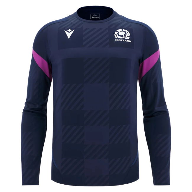 2025-2026 Scotland Rugby Training Poly LS Shirt (Navy)