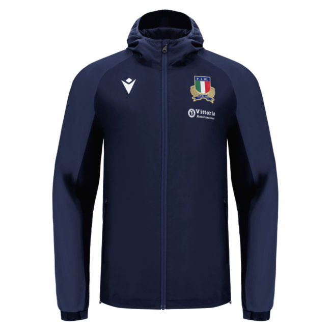 2025-2026 Italy FIR Rugby Rain Jacket (Navy)