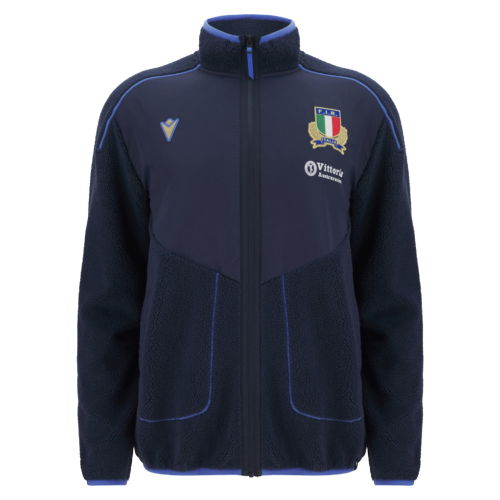 2025-2026 Italy FIR Rugby Ath Teddy Jacket (Navy)