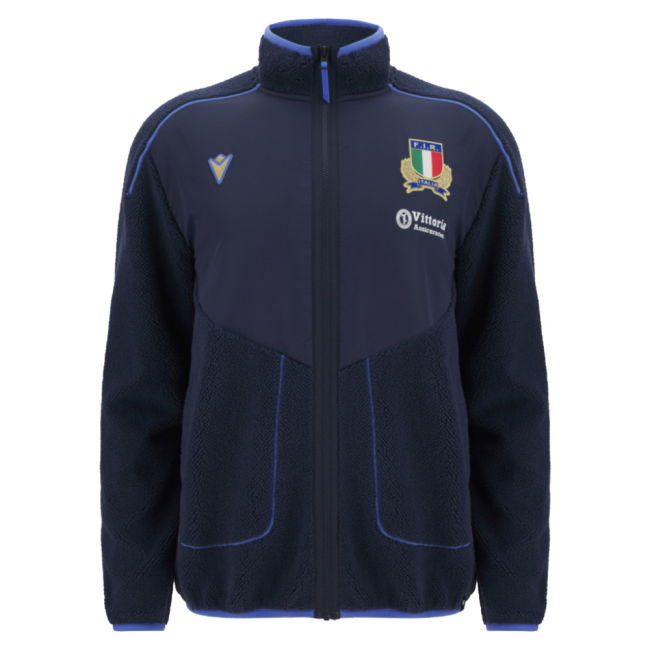2025-2026 Italy FIR Rugby Ath Teddy Jacket (Navy)