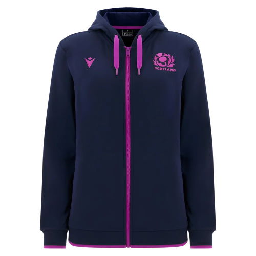 2025-2026 Scotland Rugby Travel Full Zip Hoody (Navy) - Womens