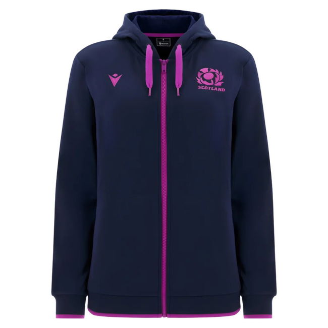 2025-2026 Scotland Rugby Travel Full Zip Hoody (Navy) - Womens