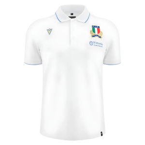 2025-2026 Italy FIR Rugby Cotton Polo Shirt (White)