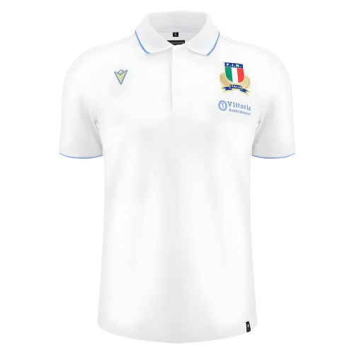2025-2026 Italy FIR Rugby Cotton Polo Shirt (White)