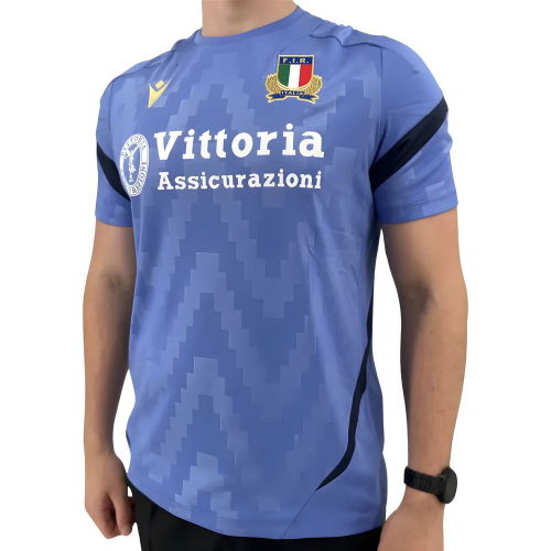 2025-2026 Italy Rugby Staff Training Shirt (Blue)