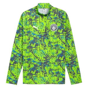 2025-2026 Man City Warm Up 1/4 Zip Top (Pro Green)