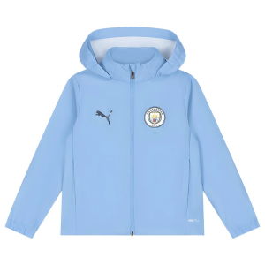 2025-2026 Man City Training All-Weather Jacket (Light Blue) - Kids