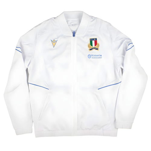 2025-2026 Italy FIR Rugby Training Full Zip Top (White)