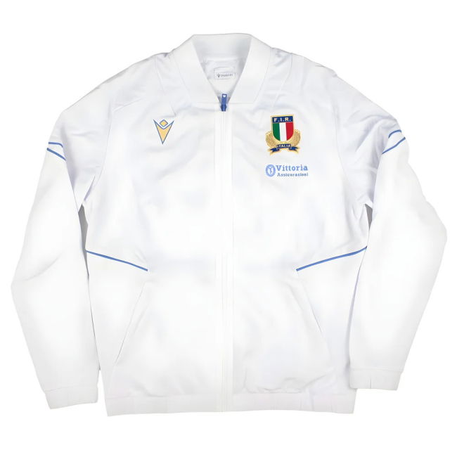 2025-2026 Italy FIR Rugby Training Full Zip Top (White)