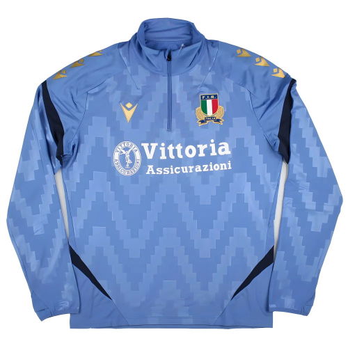 2025-2026 Italy FIR Rugby Training Half Zip Top (Blue)