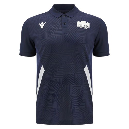 2025-2026 Edinburgh Rugby Travel Polo Shirt (Navy)