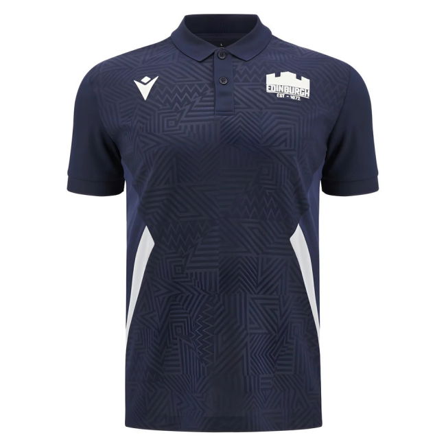 2025-2026 Edinburgh Rugby Travel Polo Shirt (Navy)