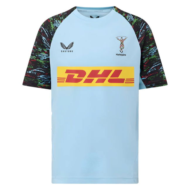 2025-2026 Harlequins Rugby Training Shirt (Sky Blue)