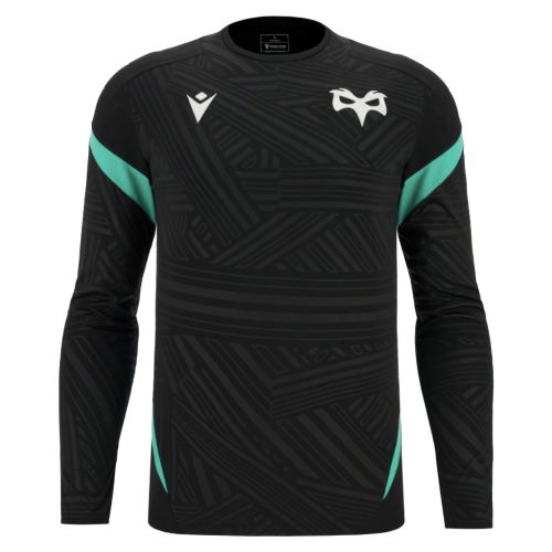 2025-2026 Ospreys Rugby Poly LS Training Tee (Black)