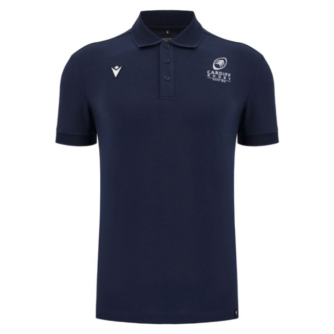 2025-2026 Cardiff Blues Rugby Ath Cotton Polo Shirt (Navy)