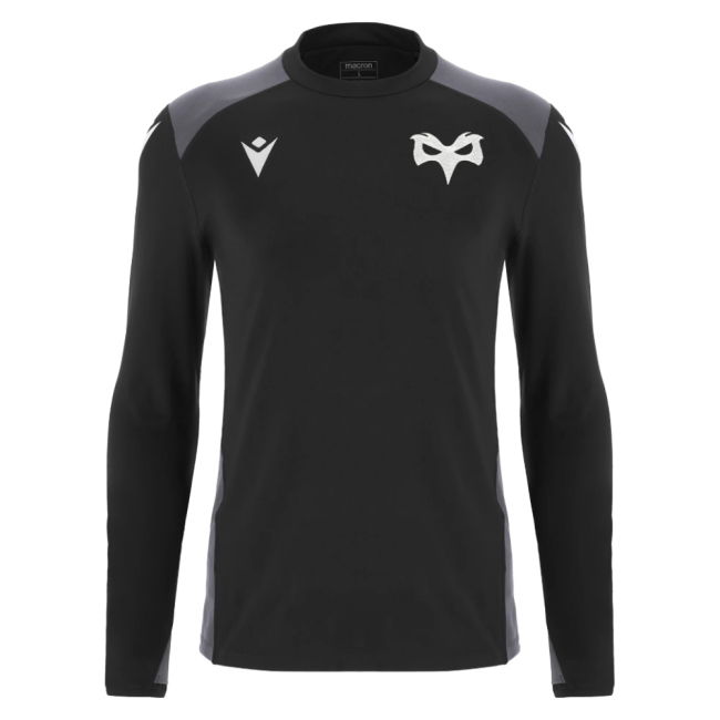 2025-2026 Ospreys Rugby Training Roundneck Top (Black)