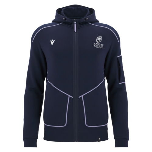 2025-2026 Cardiff Blues Warm Up Ath Full Zip Hoodie (Black)