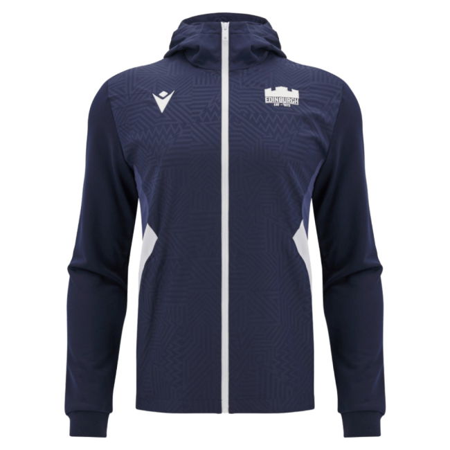 2025-2026 Edinburgh Rugby Hooded Warm Up Jacket (Navy)