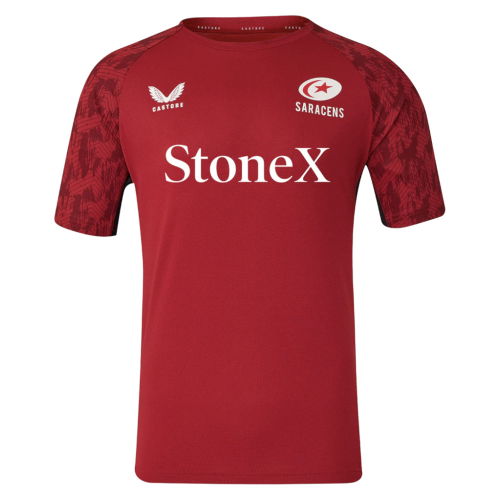 2025-2026 Saracens Performance Short Sleeve Tee (Rythmic Red)