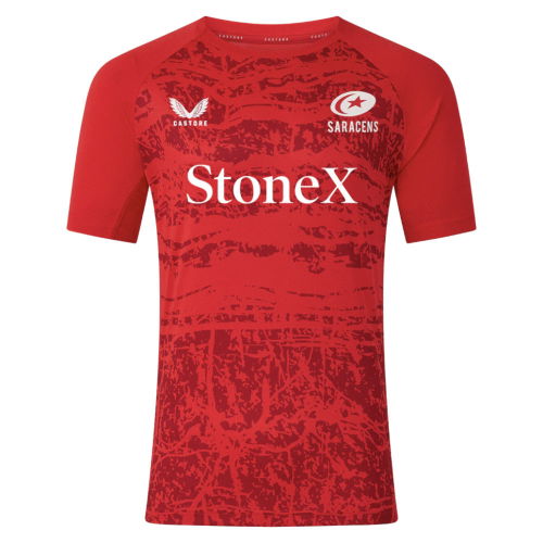 2025-2026 Saracens Pre Match Short Sleeve Tee (Red)