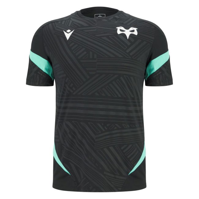 2025-2026 Ospreys Rugby Training Poly T-Shirt (Black)