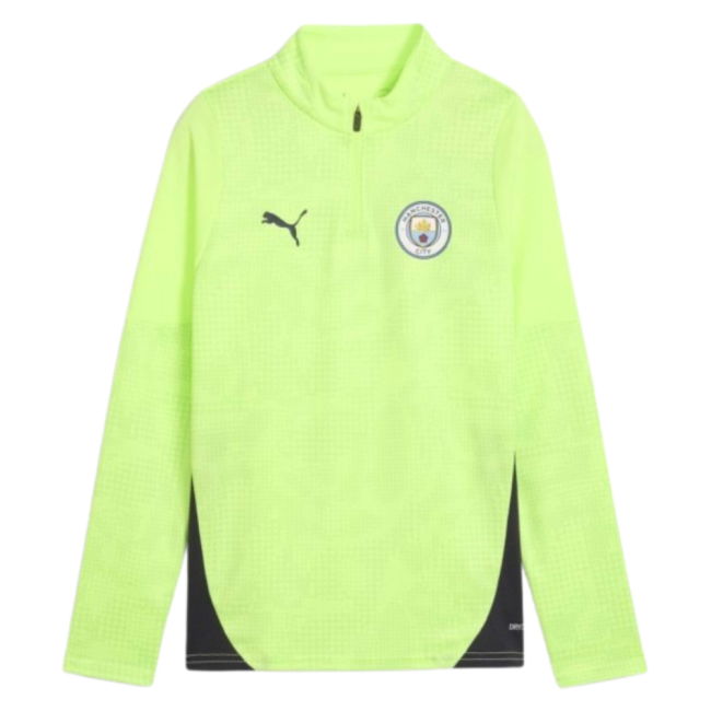2025-2026 Man City Training 1/4 Zip Top (Fizzy Apple) - Kids
