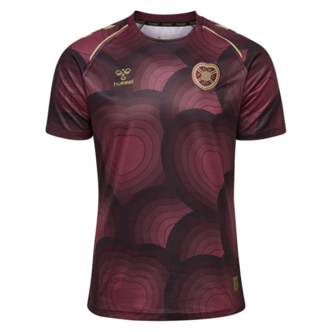 2025-2026 Hearts Home Pre Match Shirt (Maroon)