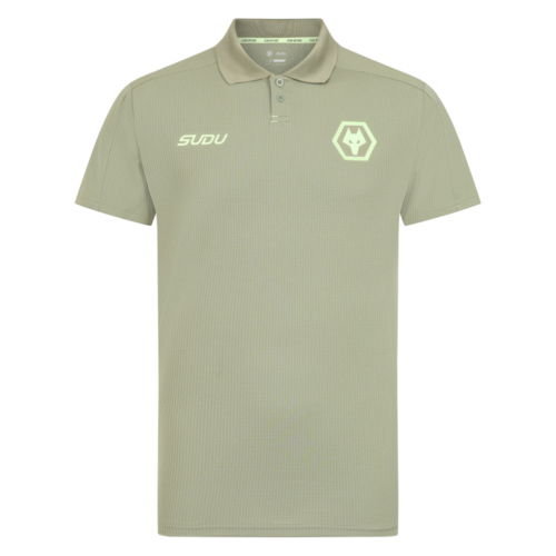 2025-2026 Wolves Players Travel Polo Shirt (Khaki)