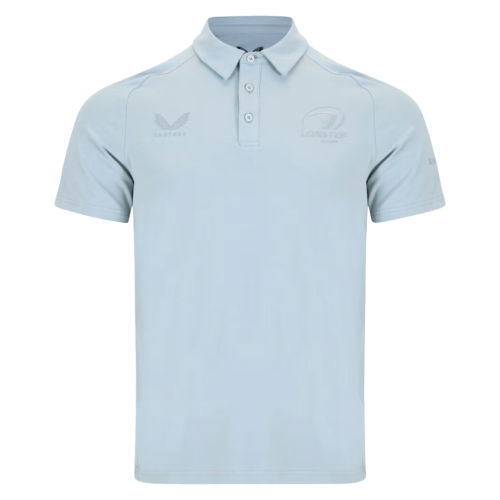 2025-2026 Leinster Rugby Short Sleeve Travel Polo Shirt (Grey Marl)