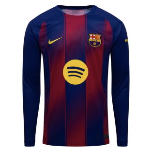 2025-2026 Barcelona Home Long Sleeve Shirt
