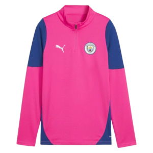 2025-2026 Man City Training 1/4 Zip Top (Fluro Pink) - Kids
