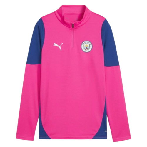 2025-2026 Man City Training 1/4 Zip Top (Fluro Pink) - Kids