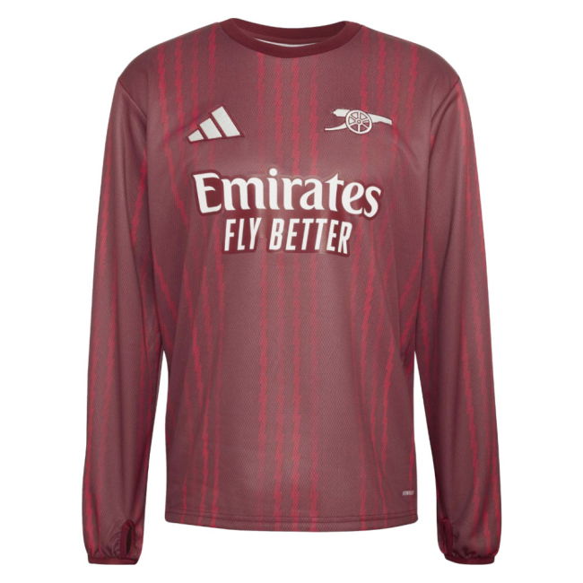 2025-2026 Arsenal Pre-Match Warm Up Top (Burgundy)