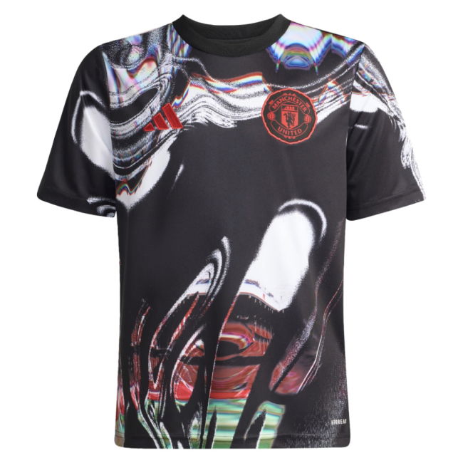 2025-2026 Man Utd Pre Match Shirt (Black) - Kids