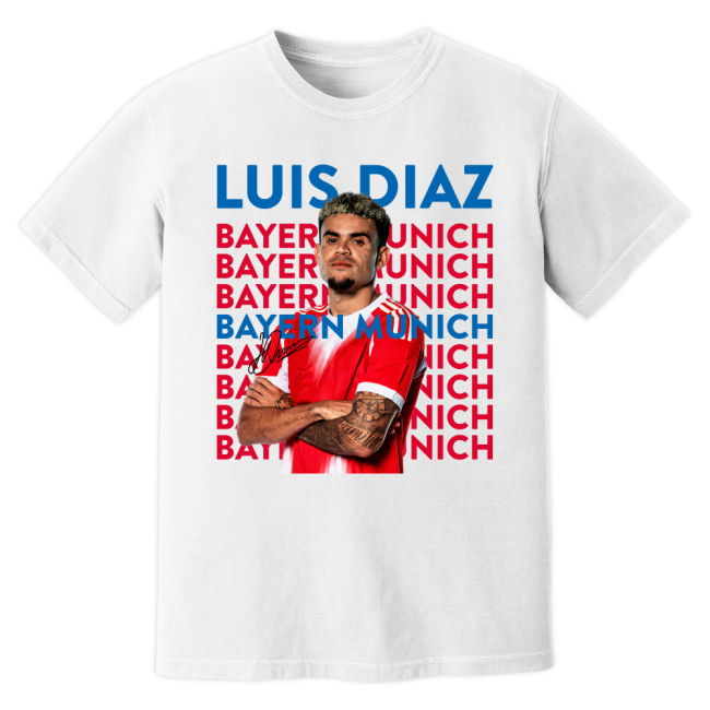Luis Diaz Bayern Munich New Signing T-Shirt (White)