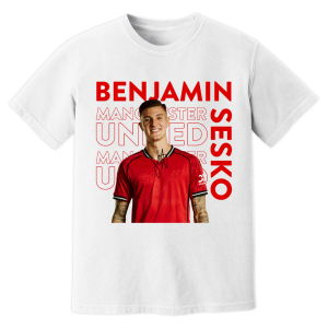 Benjamin Sesko Man United New Signing T-Shirt (White)