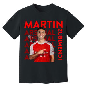 Martin Zubimendi Arsenal New Signing T-Shirt (Black)