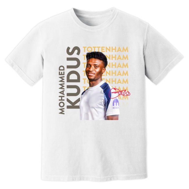 Mohammed Kudus Tottenham New Signing T-Shirt (White)