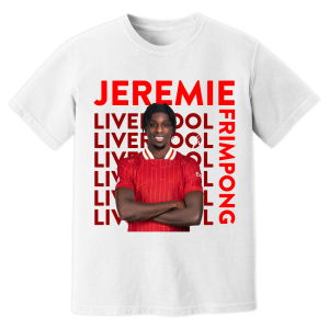 Jeremie Frimpong Liverpool New Signing T-Shirt (White)
