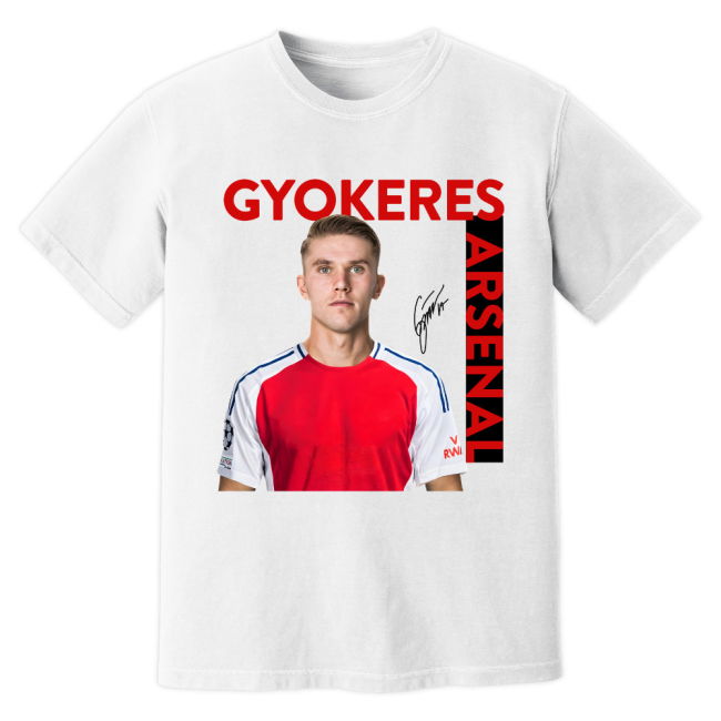 Viktor Gyokeres arsenal New Signing T-Shirt (White)
