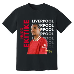 Hugo Ekitike Liverpool New Signing T-Shirt (Black)