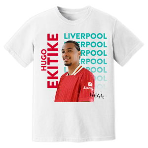 Hugo Ekitike Liverpool New Signing T-Shirt (White)