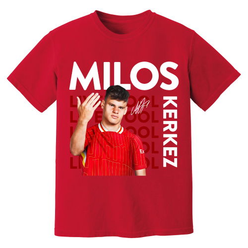 Milos Kerkez Liverpool New Signing T-Shirt (Red)