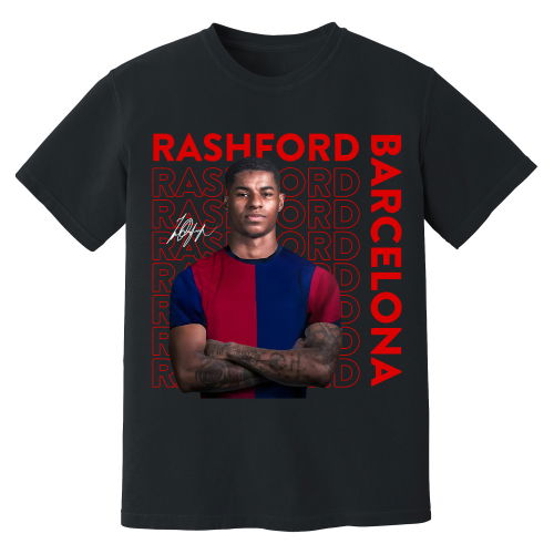 Marcus Rashford Barcelona New Signing T-Shirt (Black)