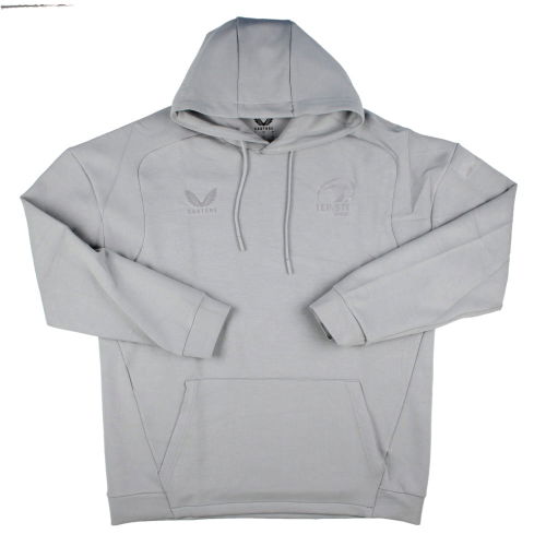 2025-2026 Leinster Rugby Travel Overhead Hoodie (Grey Marl)