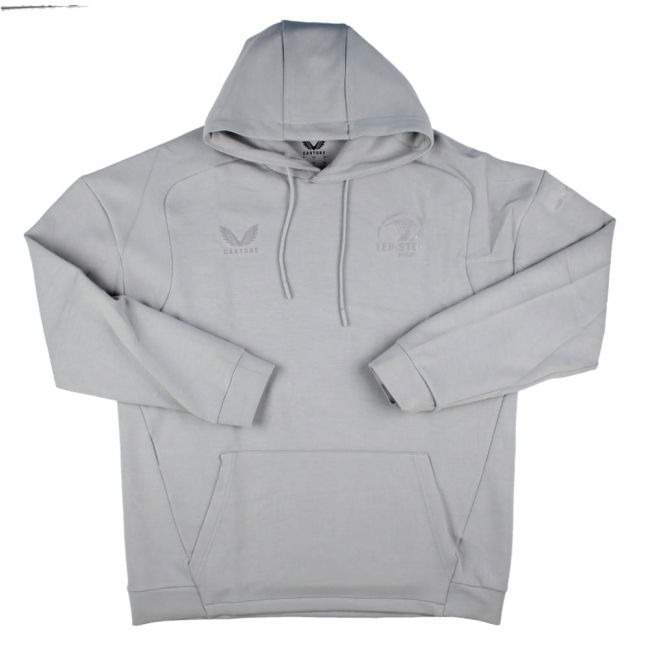2025-2026 Leinster Rugby Travel Overhead Hoodie (Grey Marl)