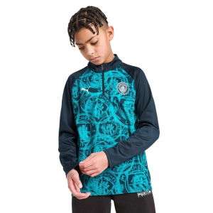 2026 Man City Warm Up 1/4 Zip Top (Deep Navy) - Kids
