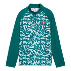 2026-2027 Portugal Warm Up 1/4 Zip Top (Green) - Kids