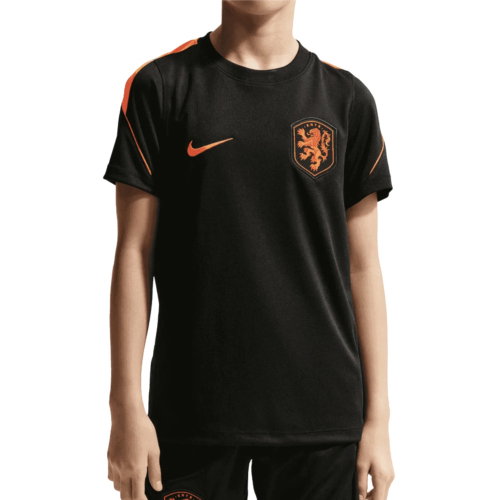 2026-2027 Netherlands Dri-Fit Shirt (Black/Orange) - Kids